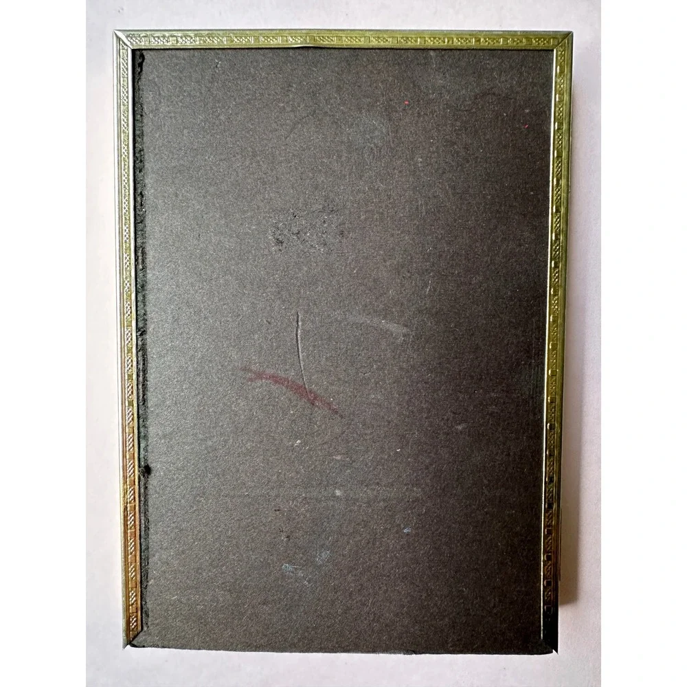 Vintage Ornate Gold Double Photo Frame Bifold‎ Standing Metal 5x7 Hinged 2-Way